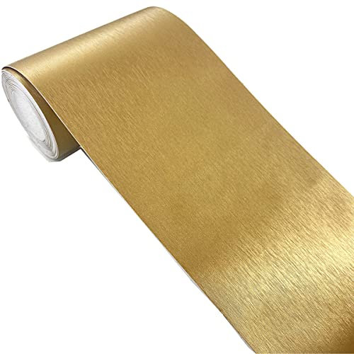 Meboem Carta da parati in metallo spazzolato imitazione bordo Peel Stick stampaggio casa soffitto decorativo cornice decorazione per bagno soggiorno parete 10 cm x 5 metri