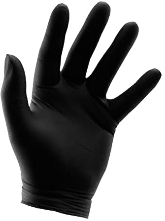 GrowPRO Nitrilhandschuhe schwarz 100 Stück, Einweghandschuhe Latexhandschuhe (Medium)