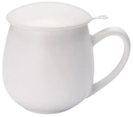 Teeemando® - Taza de té de hierbas (porcelana, 3 piezas, 0,35 L), color blanco mate