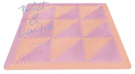 LuBabymats Puzzlematte für Babys, aus Schaumstoff (EVA), extra gepolsterter Boden für Kinder, Pfirsichfarben und Lila