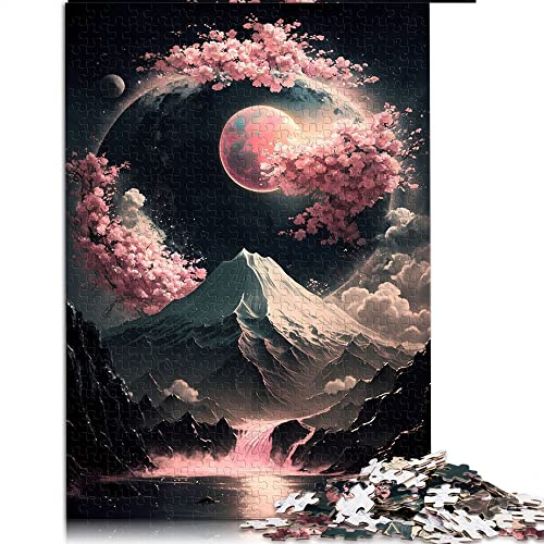 1000 Teile Puzzle Spiel Japanische Landschaft Neon Puzzles Holzpuzzle Lernspielzeug (Größe 50x75cm)