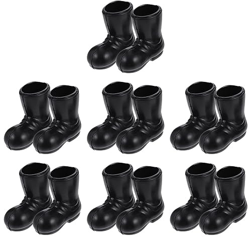 Toddmomy 7 Paar Mini Weihnachtsmann Stiefel, Weihnachtsstiefel Ornamente, Puppenschuhe Stiefel, Mini Nikolausstiefel Zum Basteln Dekorativer Schuhe Puppenhaus Dekoration