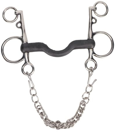 Filetto a Bocca di Cavallo, Filetto a Bocca di Cavallo in Acciaio Inossidabile con Rullo da Masticare Per Accessori Per Cavalli(135mm)