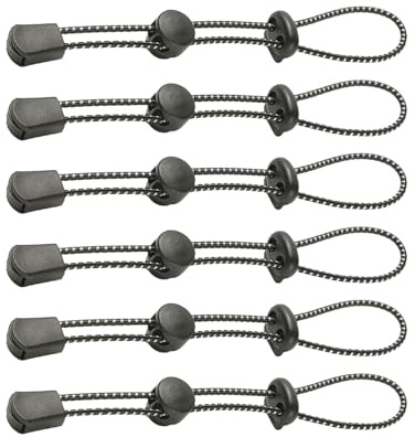 MEMOFYND 6 Stück Bungee-Cord, Trekkingstock-Befestigungsschnur, Verstellbares Bungee-Cord, Rucksack-Zubehör, Wanderzubehör, Geeignet Für Rucksack-Lanyard-Kleidung, Schwarz