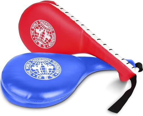 Retoteng Taekwondo sparkdynor 2-pack, dubbelstrickande boxningsdynor, slående karate kampsport träningsmål, karate sparkar mål för barn, ungdom, vuxen