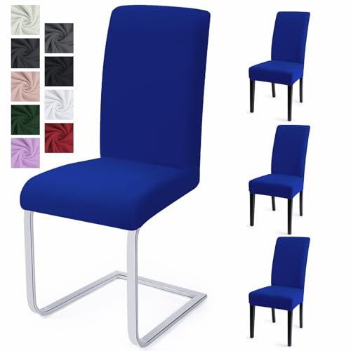 Stuhlhussen 4er Set Stuhlbezüge Moderne Stretch Stuhlhussen Universal Husse Abnehmbare Stuhlbezug Waschbarer Abdeckung Esszimmer Dekoration Spannbezug,für Hotel und Hochzeit Partys(4er Set, Blau)-C