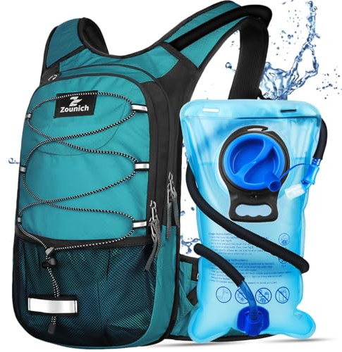 Zounich Trinkrucksack mit Thermofach, Laufrucksack mit 3L Trinkblase, Fahrradrucksack Wasserrucksack zum Wandern für Laufen, Radfahren, Camping, Skifahren, Outdoor-Aktivitäten