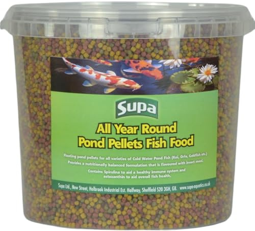 Supa All Year Round 3mm Pond Pellets Fish Food 1.25kg, Premium Quality Offering a Nutritionally Balanced Diet for All Types of Pond Fish