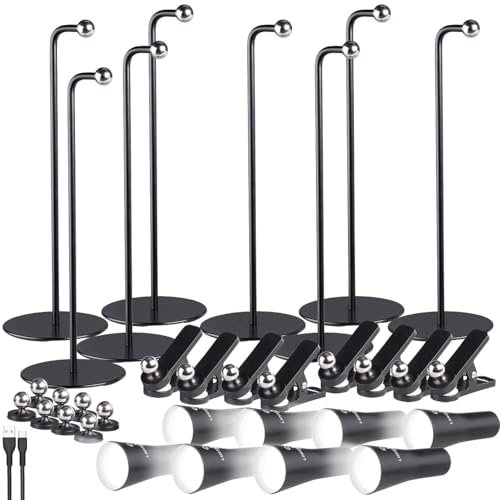 Lunartec Tischlampen Akku dimmbar: 8er 4in1-Akku-Tisch-,Wand-,Klemm- & Taschenlampe,3 Leuchtmodi,schwarz (4in1-LED-Leuchten, Desk Lights, Tischleuchte Batterie)