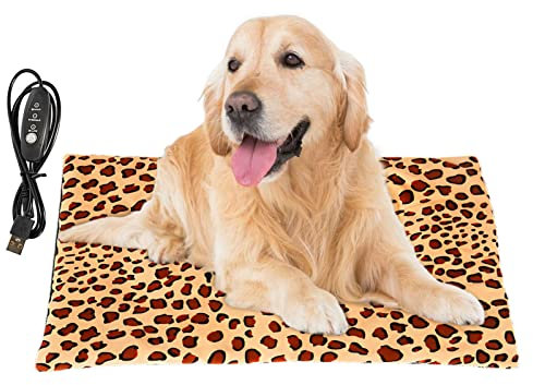 Recitem Katzendecke Heizmatte für Haustiere, waschbares USB-Heizkissen mit 3 Temperaturstufen, Wärmedecke für Katzen und Hunde, selbstheizende katzendecke für den Winter (Stil A)