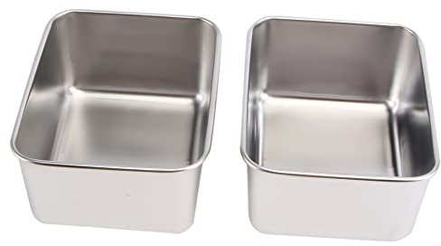 FUNOMOCYA 3sets Lebensmittel Lagerung Box Edelstahl Quadratische Box Brot Box Design Robust 2 Stücke * 3