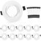 Leselux Spot Encastrable GU10 Set, 10 Pièces Cadre de Spot En Blanc avec Douille GU10, Rond Cadre de Montage Spot Orientable 60°, Trou de Montage Ø68-80mm, 230V, Pour Lampes A LED Ou Halogènes