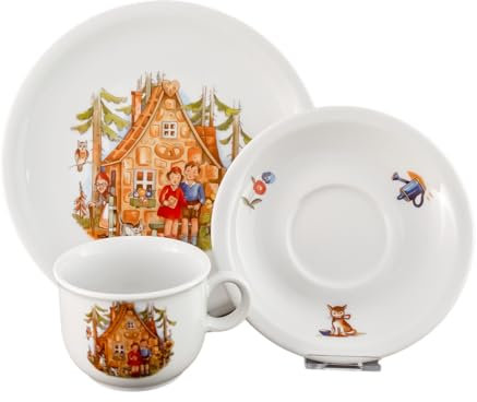 Kindergeschirr Set 3-teilig Porzellan Kindergedeck DDR Märchen Hänsel und Gretel
