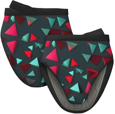 Mini guanti da forno in silicone, resistenti al calore, triangolari, stampati, set di presine per cottura e cottura a 260 °C, resistenti al calore