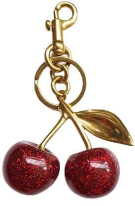 Fxkoolr Keychain Cherry Bag Charms Purse Key Chains Women Cute Car keyrings leather handbags Fashion Enthusiasts, Red, 2.3 x4.7 inch