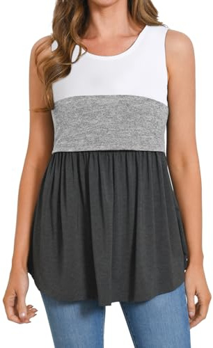 DDLUYY Women's Nursing Tank Tops Sleeveless Breastfeeding Shirt Clothes, DeepGray, L