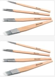 8Pcs Fitch Paint Brush Set – Small Paint Brushes (0.25” 0.5” 0.75” 1”) – Angled Cutting In Paint Brush for Edging, Skirting Boards, Radiators – Thin Paint Brushes for Gloss, Latex,and Decorating