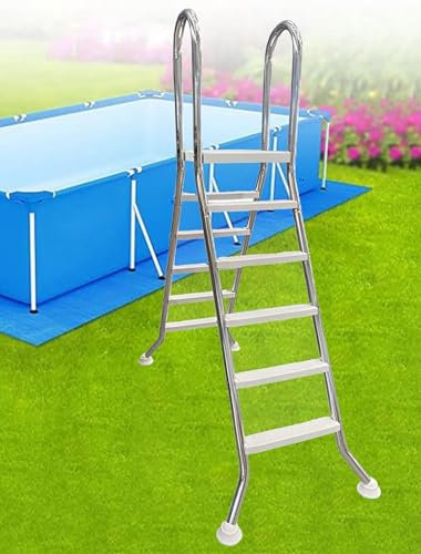 AIBOTY Above Ground Pool Ladder 550 LBS, 5-Step Stainless Steel Double Handrails Stair, Non-Slip Thickened Heavy Duty Steps for 48-62 inch Swimming Pools of Any Deck Surface Indoor Outdoor