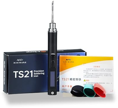 CROSS MARS TS21 Tragbarer Präzisionslötkolben PD 100W Schnelle Heizung 100°C bis 450°C Temperatur Einstellbare USB Typ C OLED Anzeige (KEINE Stromversorgung)