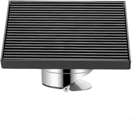 Hasaller Scarichi a pavimento 15 x 15 cm, in acciaio inox, quadrato, sistema di drenaggio per ambienti umidi, resistente, copertura di drenaggio, griglia di scarico per balcone, bagno e doccia