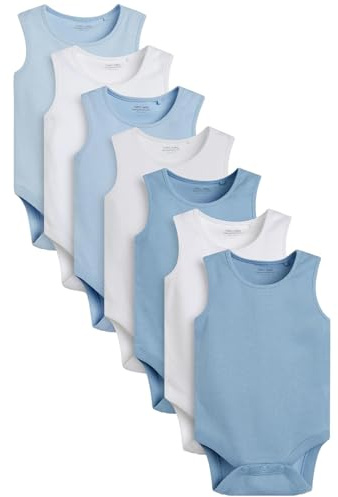 NEXT Nyfödda pojkar 7-pack babybodys utan ärm Blå 56