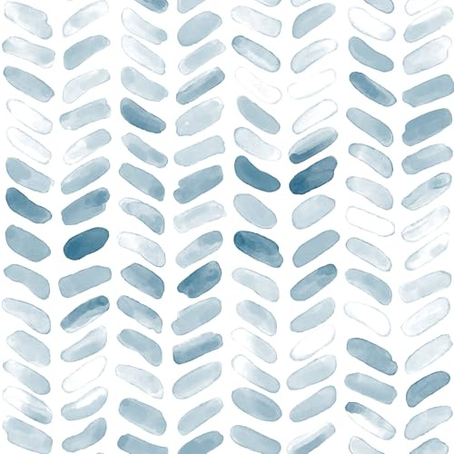 CiCiwind Peel and Stick Wallpaper White Blue Vinyl Wrap 44×300cm Boho Self Adhesive Contact Paper Sticky Back Plastic Waterproof Living Room Bedroom Kitchen Wall Cabinets Stick on Wallpaper