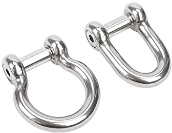 Schäkel-Set aus Edelstahl 304, M16, Dee-Form, Ankerschäkel, robuste Zugfestigkeit, kleine Schäkel, 2 x Sechskant-Stecknuss, Senkstift, M5-M20 kompatibel
