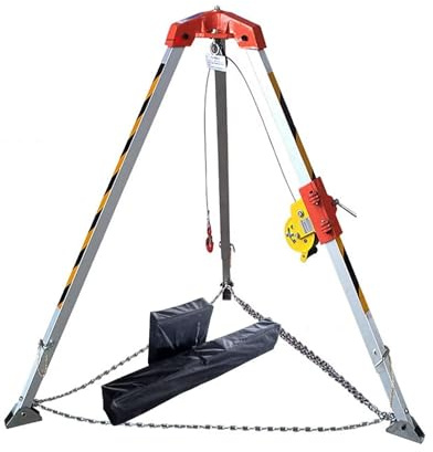 Kit Completo de trípode de Rescate de Emergencia, trípode retráctil de aleación de Aluminio para Espacios confinados, Ideal para túneles y zanjas de Cables (1200 LB)