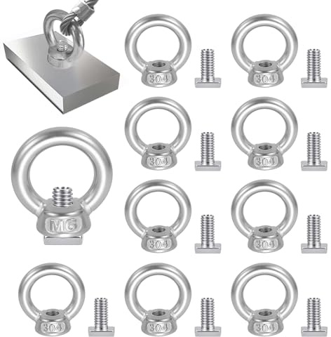 YIMETOP10 Stück M6 Ringmutter M6*12mm Hammerkopfschrauben Edelstahl Ringschrauben Schraubösen Augenschraube Ösen Edelstahl Augenmutter Pflanzenhalter Zurrösen für Anhänger Gewächshaus Gurken Rankhilfe