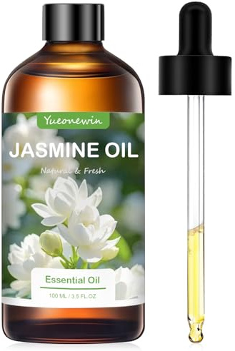 Jasmine Oil 100 ml, Pure Jasmine Essential Oils for Aroma Diffuser | Essential Oil Aromatherapy Fragrance Oils for Massage, DIY, Soap, Candle Making, Bath, Gifts for Women Christmas