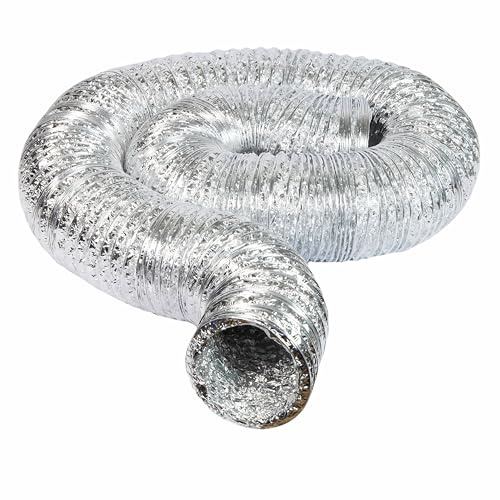 Airflow 200mm (8 inch) x 5m Flexible Aluminium Foil Insulated Ducting Pipe - Tumble Dryer Vent Hose, Flexible Ducting for Extractor Fans, Cooker Hoods & Hydroponics