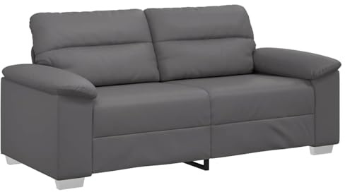 Homgoday 2-Sitzer Sofa Grau, Kunstleder, 182x81x84 cm, max. 100 kg, für Wohnzimmer & Büro Model4105340
