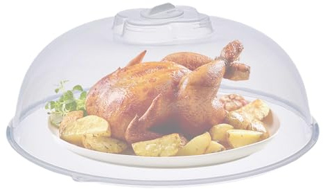 Microwave Cover For Food | Splatter Proof Plate Guard Cover | Suspension Hole Design Preservation Covver | Dishwasher Safe For Work Area, Home, Restaurant
