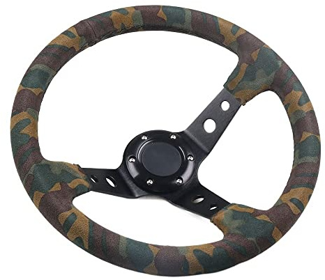 Sportlenkrad Racing 350mm 14inch Lenkrad Wildleder Lenkradtiefe 92mm