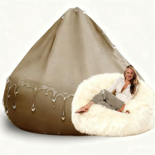 4/5/6/7ft Waterproof Giant Round Pouf Inner Liner Cover Bean Bag Chair No Filling Bean Bag Sofa Bed Insert Covers for Packing Beanbag Filler EPP EPS Beans(5ft-D150cm-cover)