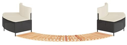 Genérico Borde bañera hidromasaje Madera Acacia y ratán sintético Negro,Piscina y SPA,Accesorios para Piscinas y spa-3270635