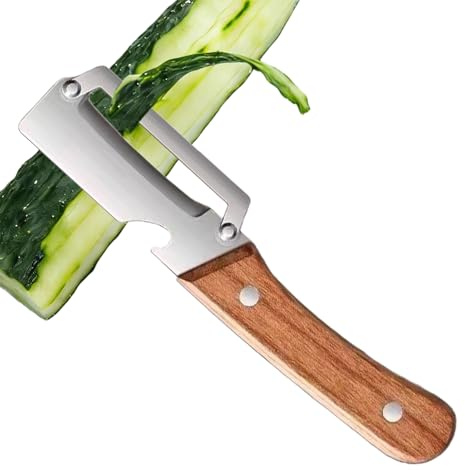 Sbucciatore per Frutta e Verdura | Sbucciatore con Manico in Legno e Apri bottiglie,Affettacetrioli In Acciaio Inossidabile - Per Verdura Frutta Patate Cetriolo Da Cucina E Casa
