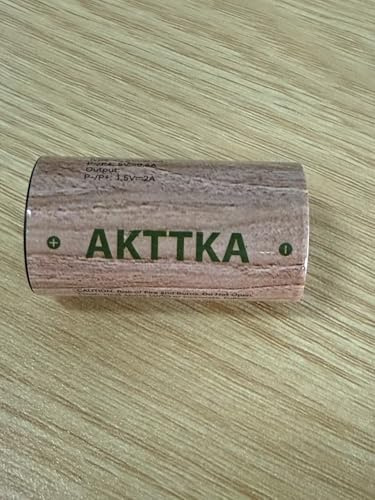 AKTTKA Lot de 2 piles C rechargeables 1,5 V Li-Ion C/LR14 7400 mWh, charge directe USB-C 5 V/1 A avec câble 2 en 1, indicateur de charge tactile, 500 cycles de charge, idéal pour les lampes de camping