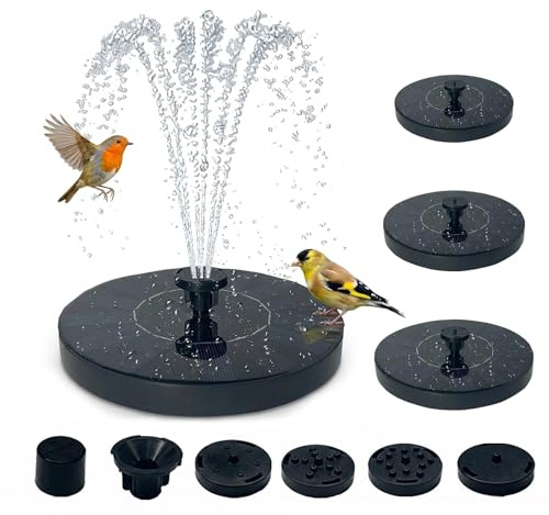 2026 Neueste Solar Springbrunnen, Solar Teichpumpe mit Innovative 4-in-1 Düse,Solar schwimmender Fontäne Pumpe, für Gartenteich Springbrunnen Vogel-Bad Pool (13cm)