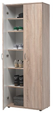 möbelando Schuhschrank Garderobenschrank Mehrzweckschrank Flurschrank Schrank Nolana I Sonoma-Eiche