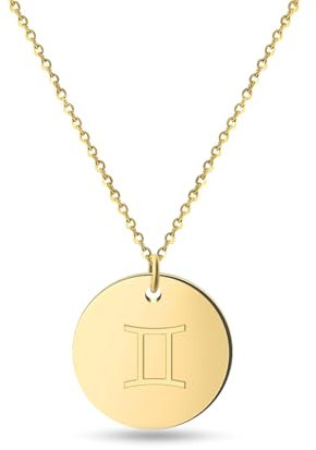 GD GOOD.designs Sternzeichen Kette Gold 18 Karat - Wasserfest I Vergoldete Halskette mit Horoskop Anhänger I Zodiac Necklace aus Edelstahl für Damen