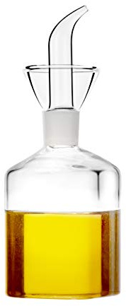 HAIZEEN 5 ounce / 150 ml Glass All-Purpose Cruet, Glass Oil Decanter and Cruet (Square 5 OZ)