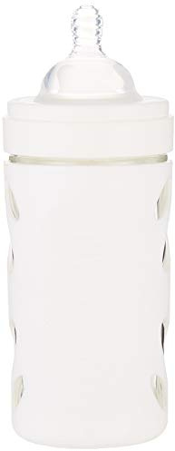 Twistshake Anti-Kolik-Glas-Babyflasche – 260 ml | Silikon-Brustwarze mit mittlerem Durchfluss | BPA-freie Babymilchflasche | Geeignet für Babys ab 2 Monaten | Weiß