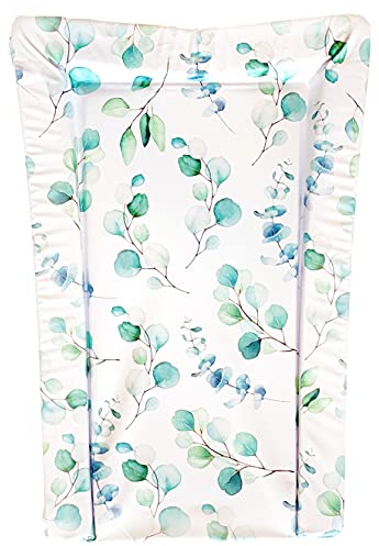 Baby Changing Mat – Eucalyptus Print, Padded Waterproof Changing Cushion, Easy Wipe Clean