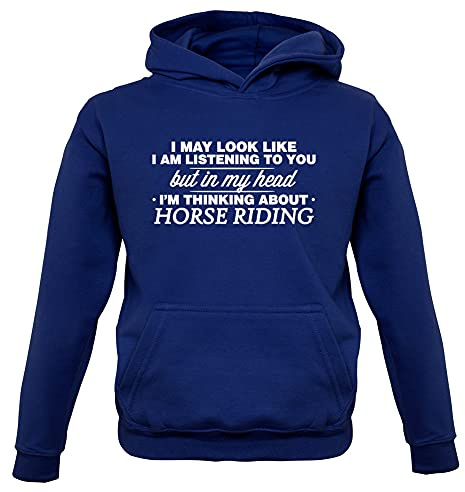 Dressdown in My Head I'm Horse Riding - Childrens/Kids Pullover Hoodie