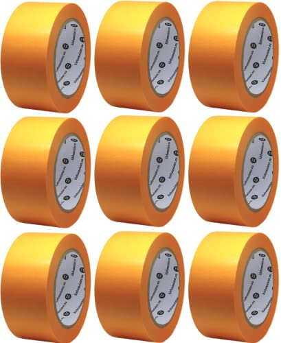 klebemeister 9x Rollen | 50mm x 50m | Maler Abdeckband | Goldband (soft)