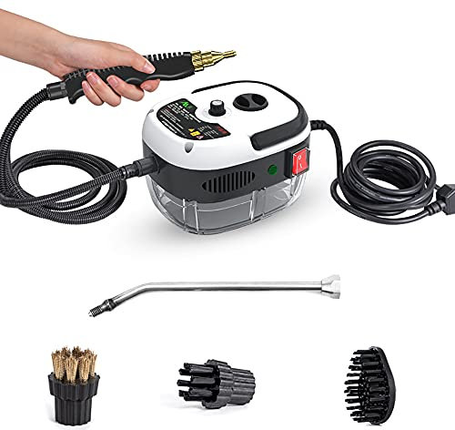 Jieotwice 3BAR 220V 2500W Nettoyeur à Vapeur à Haute Pression pour la Maison, la Cuisine, la Moquette, le Canapé, la Voiture Commerciale, la Machine de Nettoyage Puissante et Portable(A Blanc)