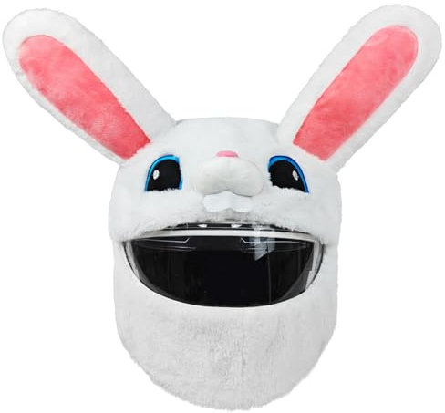 Helmüberzug für Motorradhelm, lustiges Design und Geschenke (Nur Überzug. Helm Nicht inbegriffen) Umfassende Wärme(White)