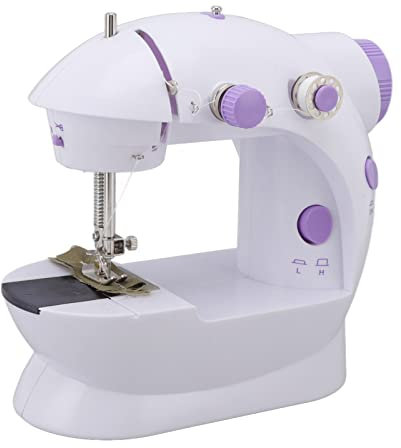 Jenngaoo Mini Nähmaschine, Bastel Ausbesserungsmaschine Tragbare Nähmaschine, Nähmaschine für Kinder und Anfänger Zum Nähen von Seide, Denim, Wolle, Leder(EU Plug)