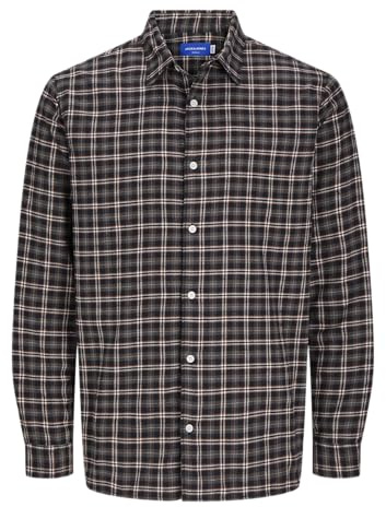 JACK&JONES Herren JORJOSHUA Flannel Check Shirt LS Freizeithemd, Pavement, Small